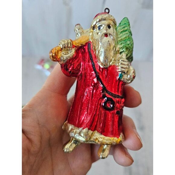 Santa snowman gingerbread ornament red Xmas tree lot set - Picture 8 of 13